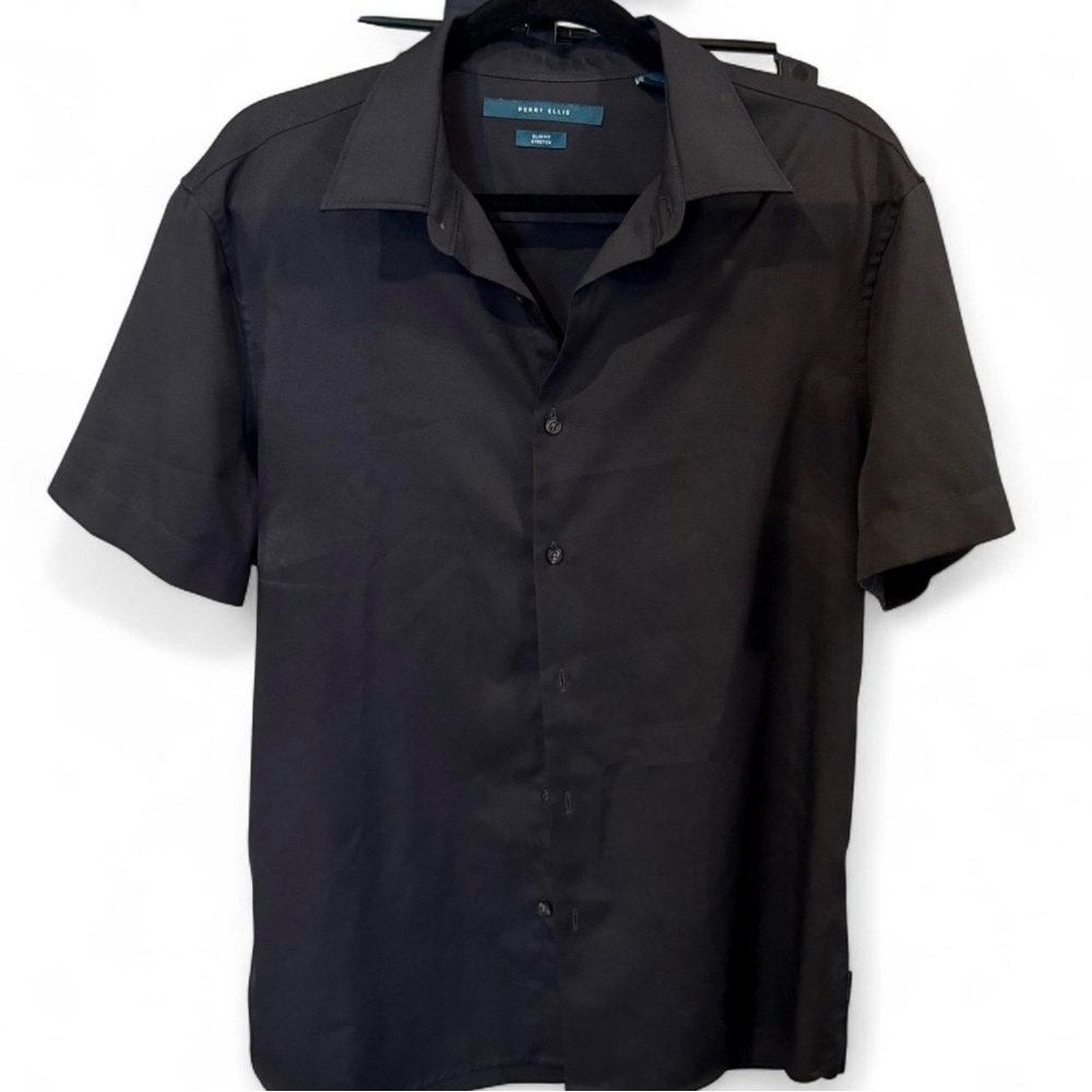 Perry Ellis Black Casual Button Down Shirt